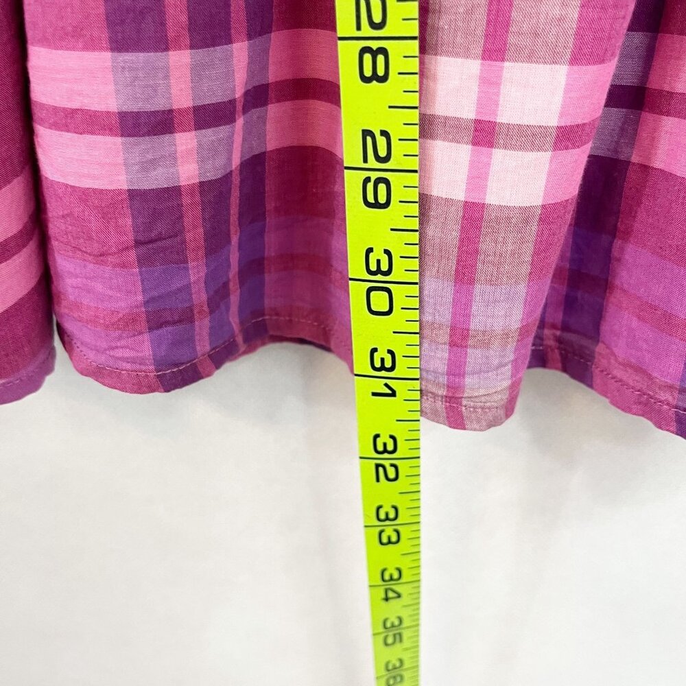 NEW J. Crew Crewcuts Pink Purple Plaid Balloon Sleeve Pleated Dress - Size 14 - Picture 6 of 6